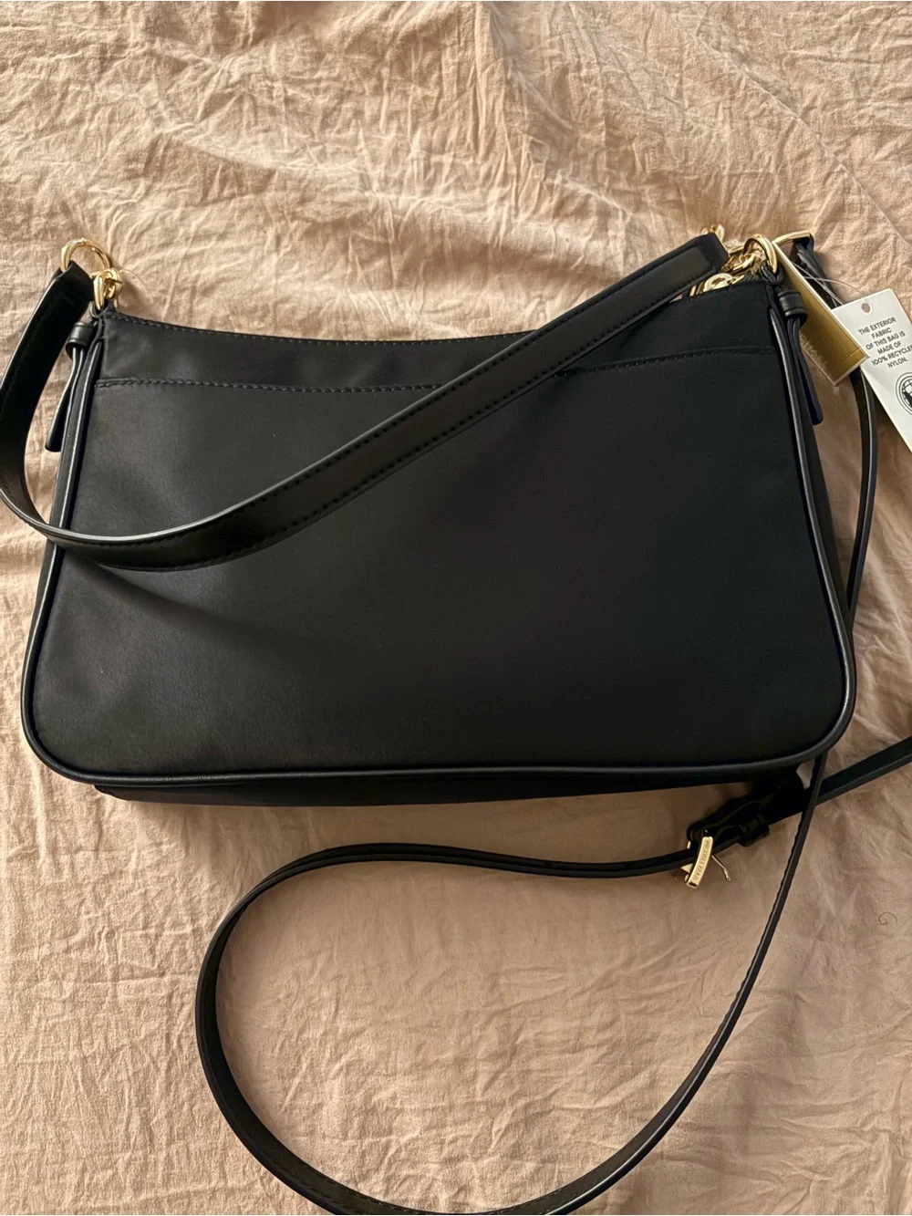 Michael Kors Black Shoulder Bag with Gold-Tone Accents